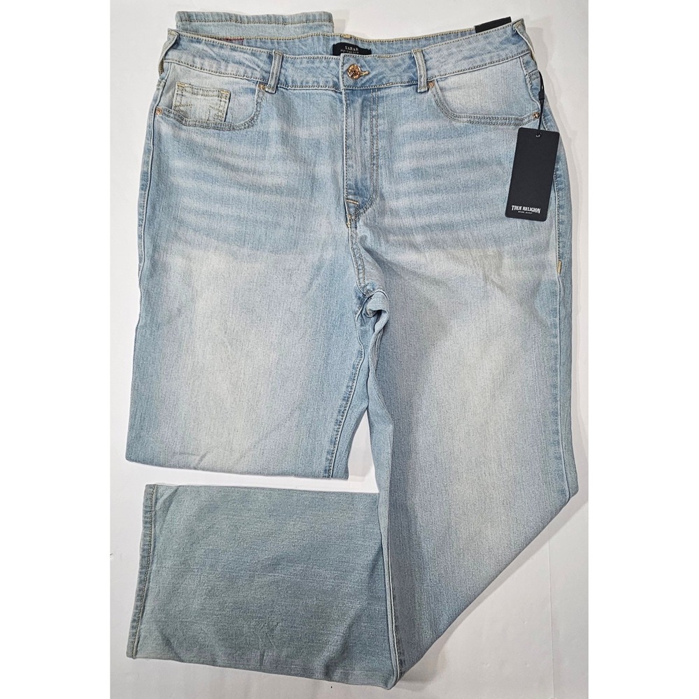 True Religion Sarah High Rise Straight Jeans Light Endless Wash 600327 Size 33